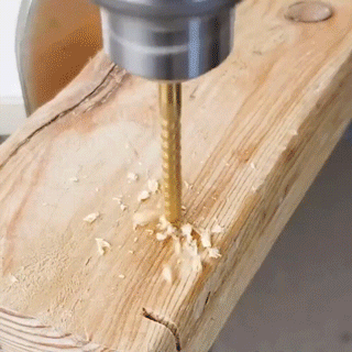 Close view of serrated drill bit cutting edge